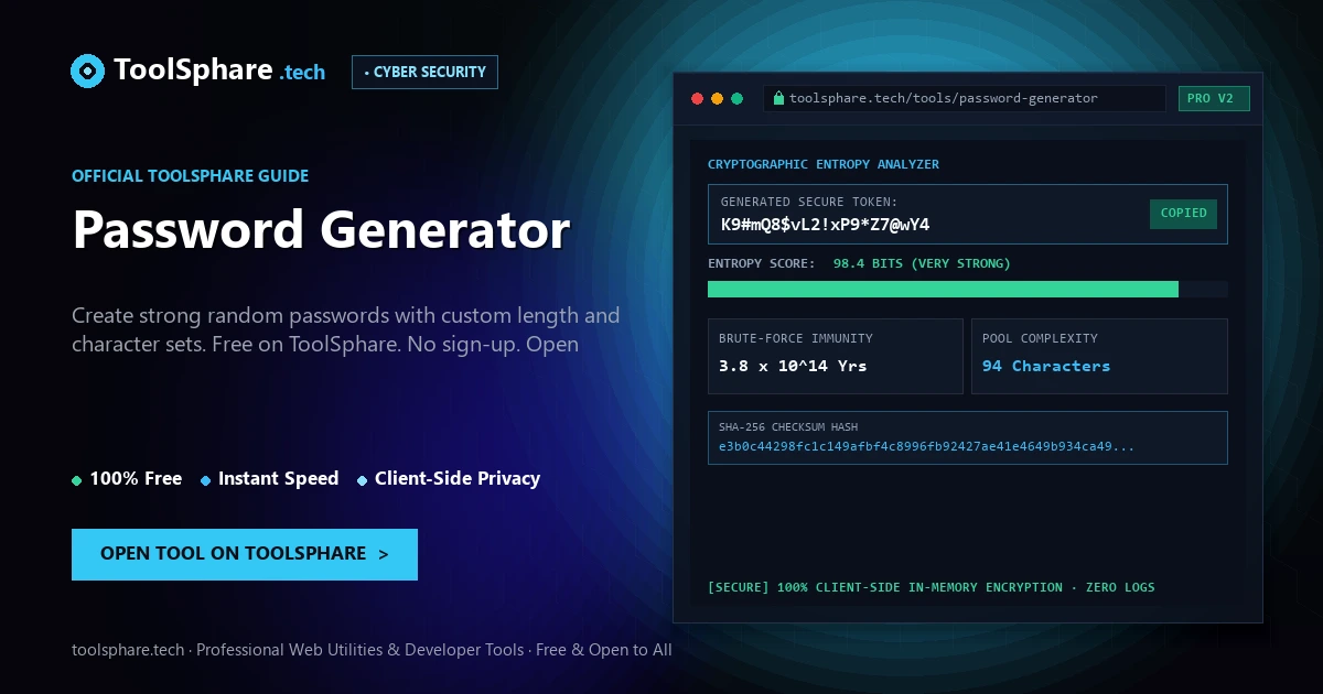 Password Generator: free online guide - ToolSphare Guide