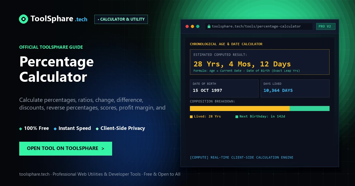 Percentage Calculator: free online guide - ToolSphare Guide