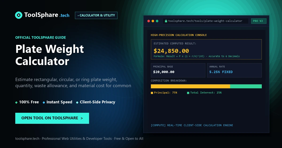 Plate Weight Calculator: free online guide - ToolSphare Guide