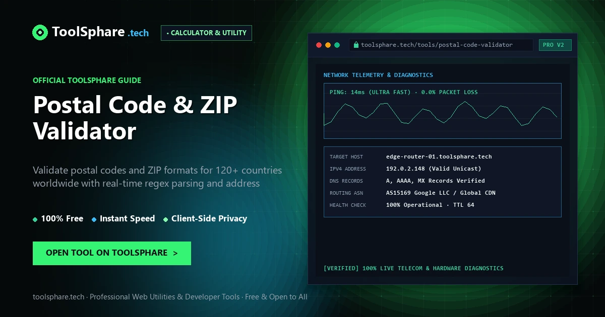 Postal Code & ZIP Validator: free online guide - ToolSphare Guide