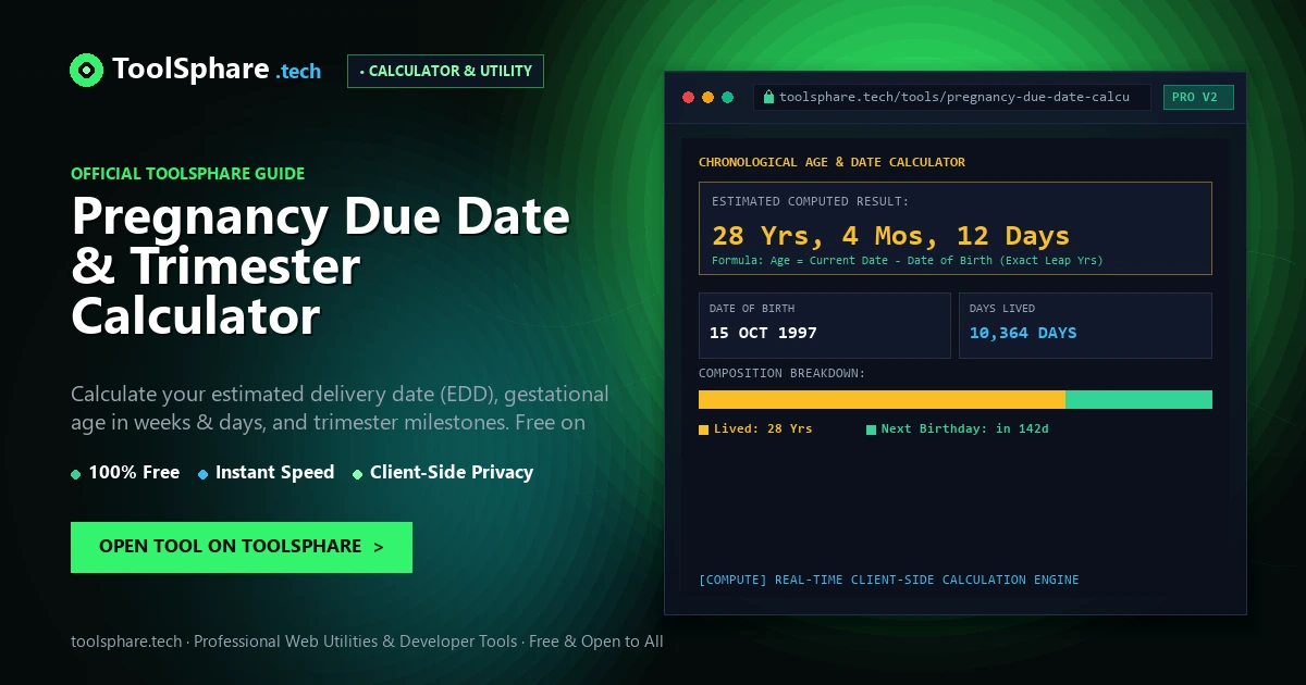 Pregnancy Due Date & Trimester Calculator: free online guide - ToolSphare Guide