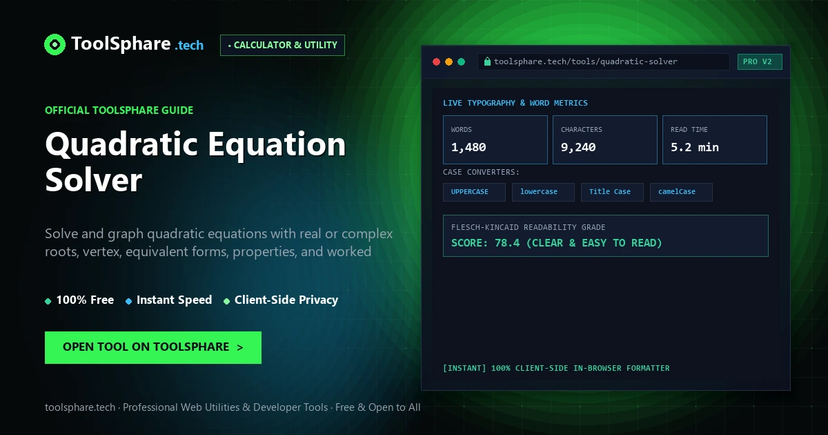Quadratic Equation Solver: free online guide - ToolSphare Guide