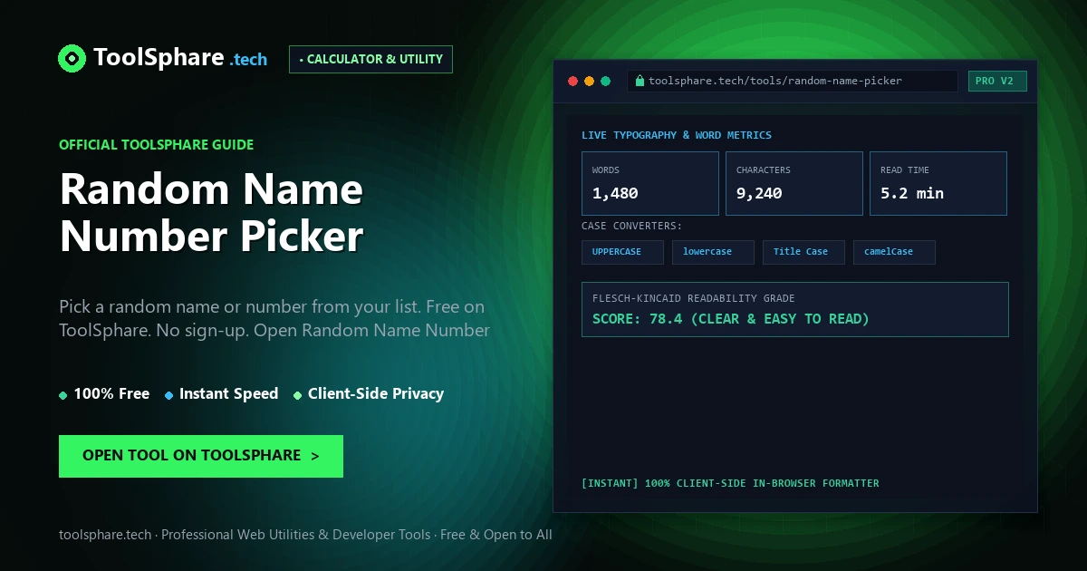 Random Name Number Picker: free online guide - ToolSphare Guide