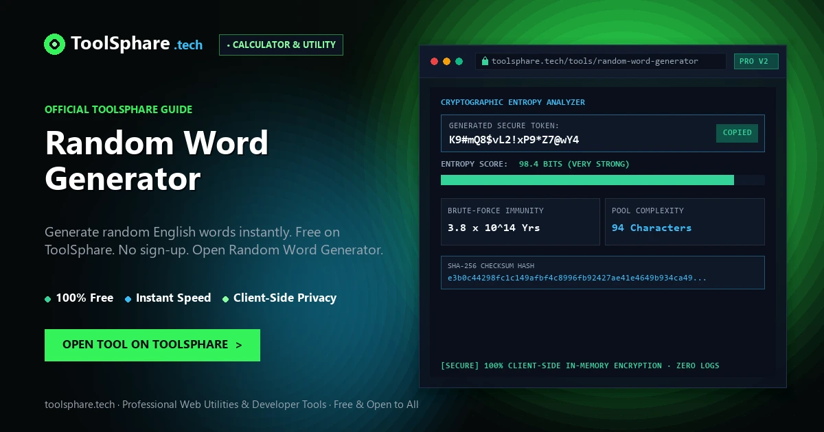 Random Word Generator: free online guide - ToolSphare Guide