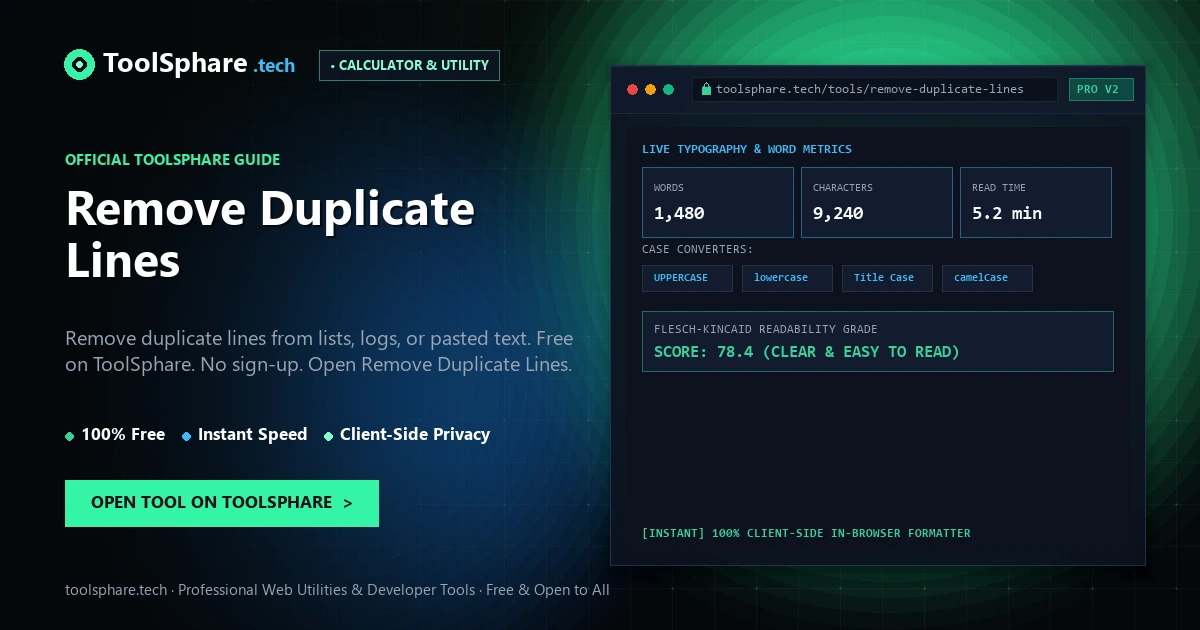 Remove Duplicate Lines: free online guide