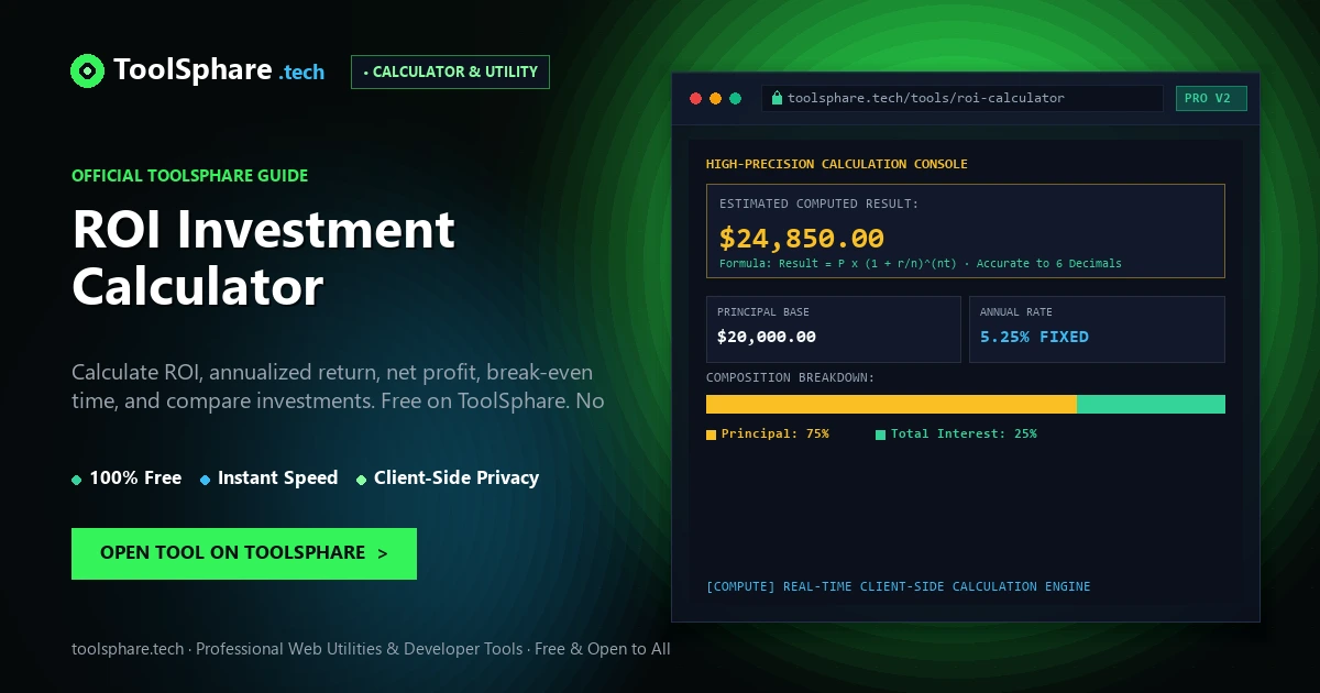 ROI Investment Calculator: free online guide - ToolSphare Guide