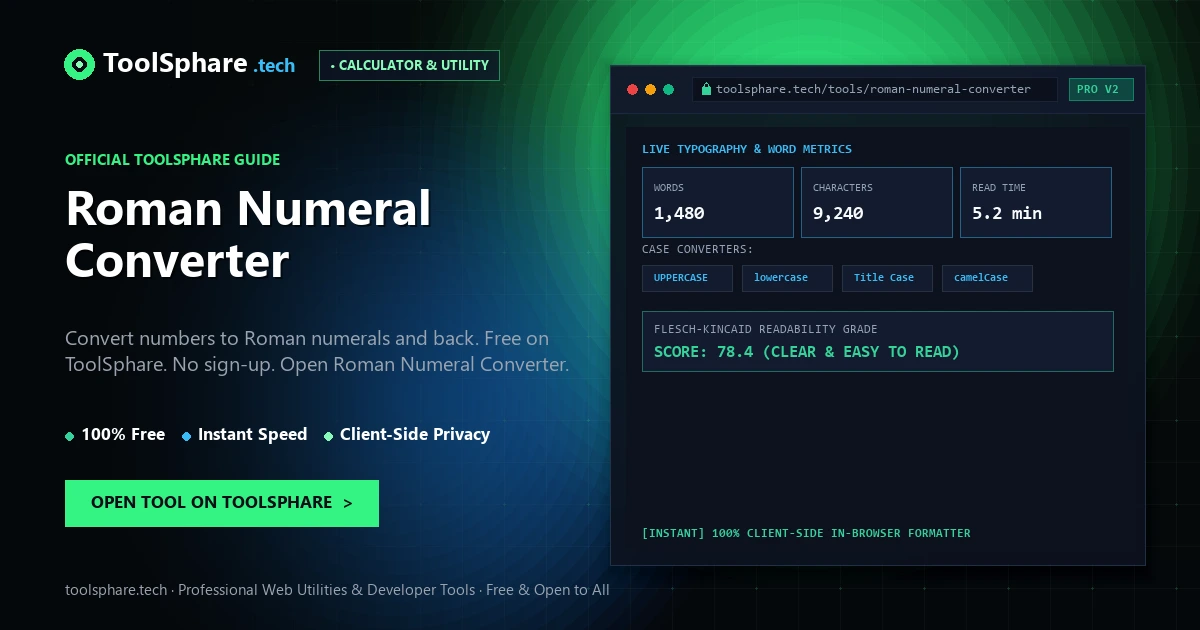 Roman Numeral Converter: free online guide - ToolSphare Guide