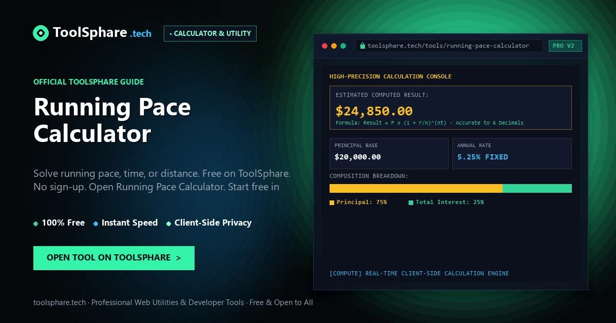 Running Pace Calculator: free online guide - ToolSphare Guide