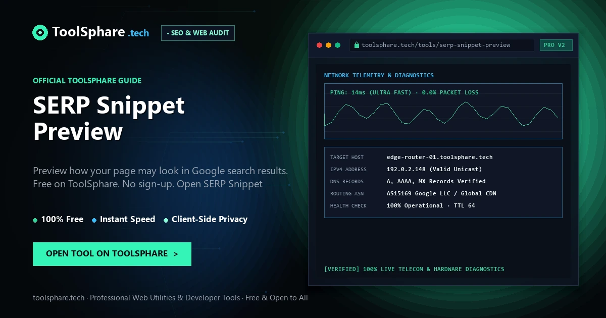 SERP Snippet Preview: free online guide