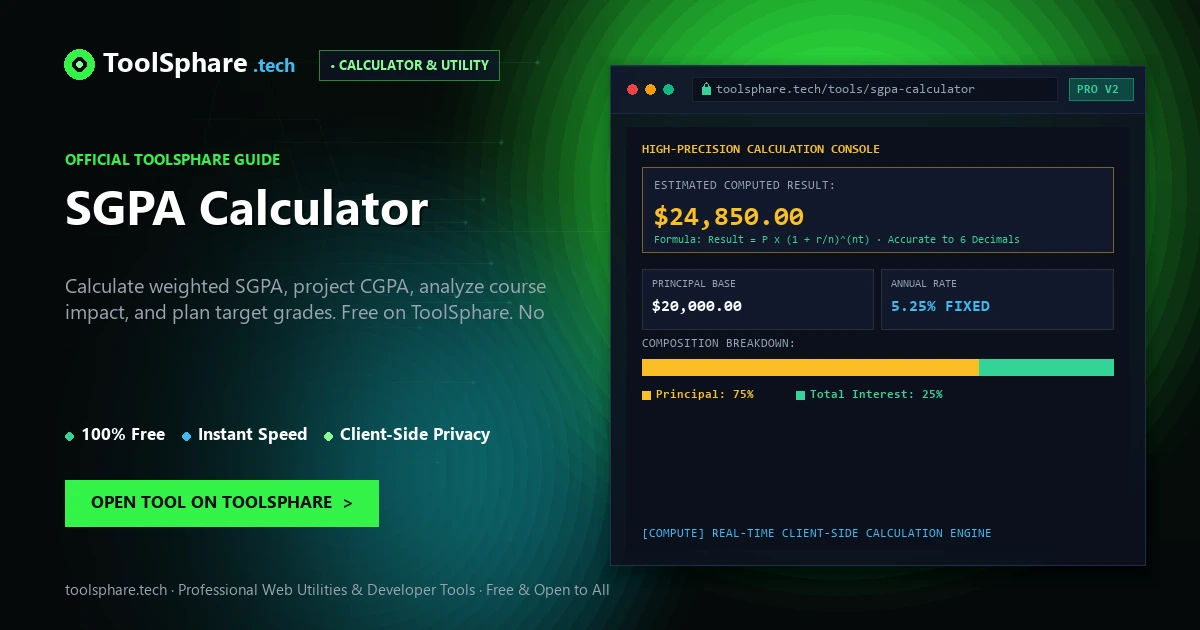 SGPA Calculator: free online guide - ToolSphare Guide