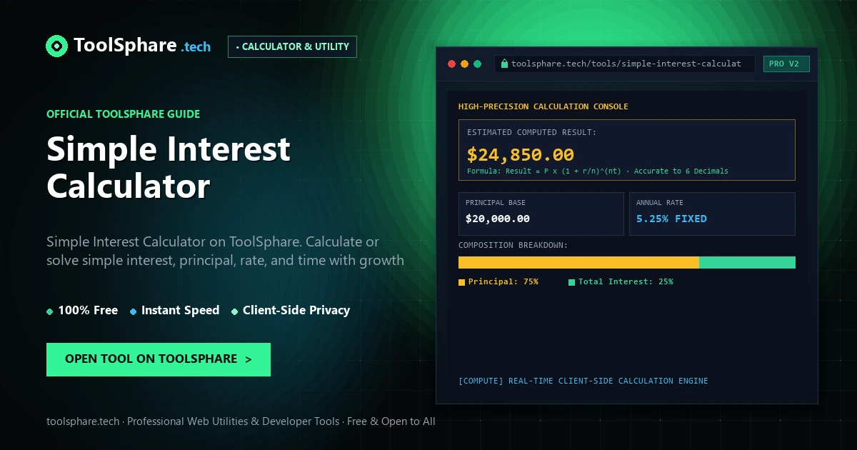Simple Interest Calculator: free online guide - ToolSphare Guide