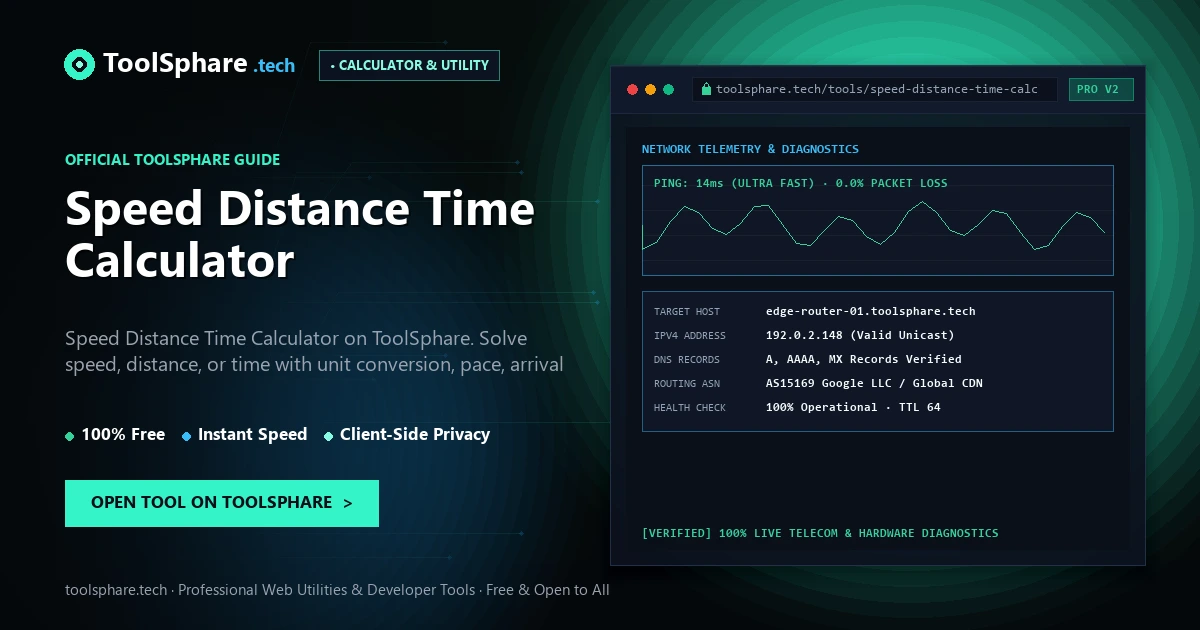 Speed Distance Time Calculator: free online guide - ToolSphare Guide