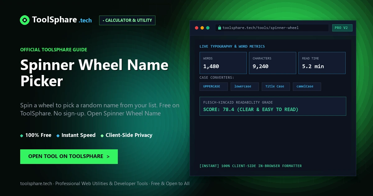Spinner Wheel Name Picker: free online guide - ToolSphare Guide