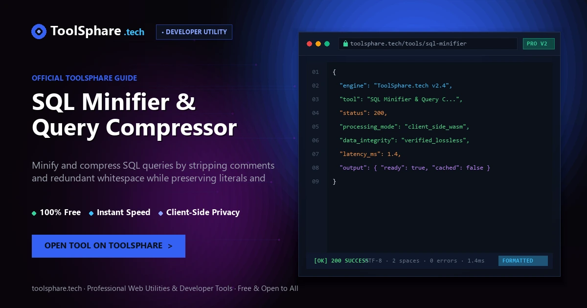 SQL Minifier & Query Compressor: free online guide - ToolSphare Guide