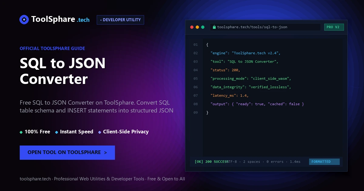 SQL to JSON Converter: free online guide