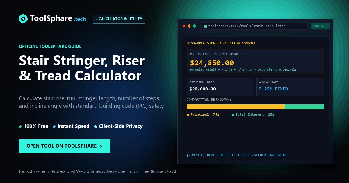 Stair Stringer, Riser & Tread Calculator: free online guide