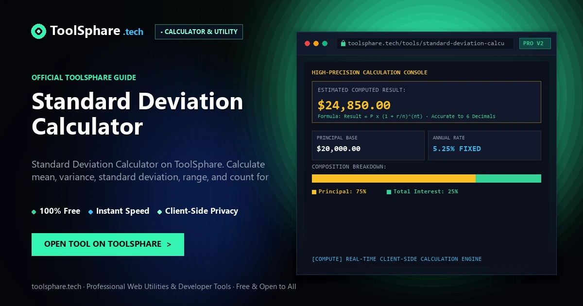 Standard Deviation Calculator: free online guide - ToolSphare Guide