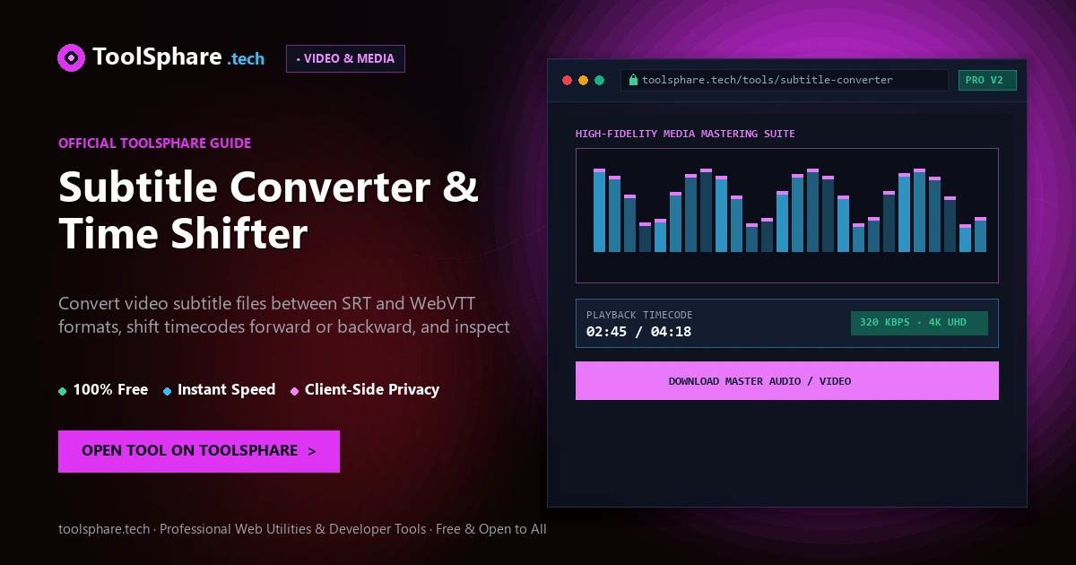 Subtitle Converter & Time Shifter: free online guide - ToolSphare Guide
