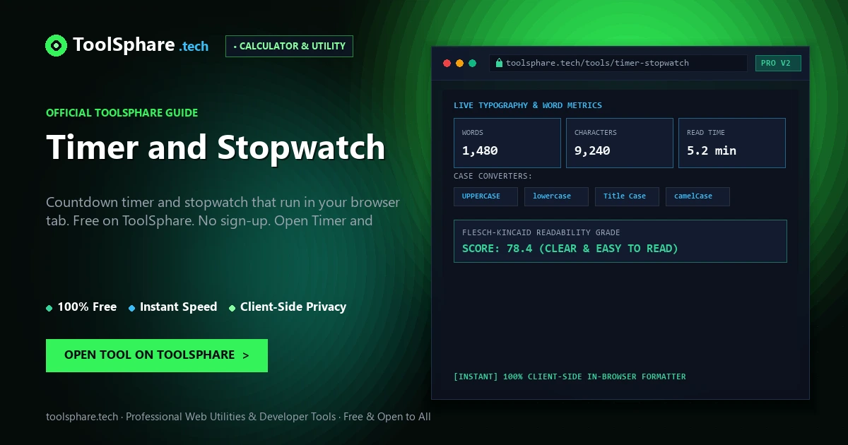 Timer and Stopwatch: free online guide