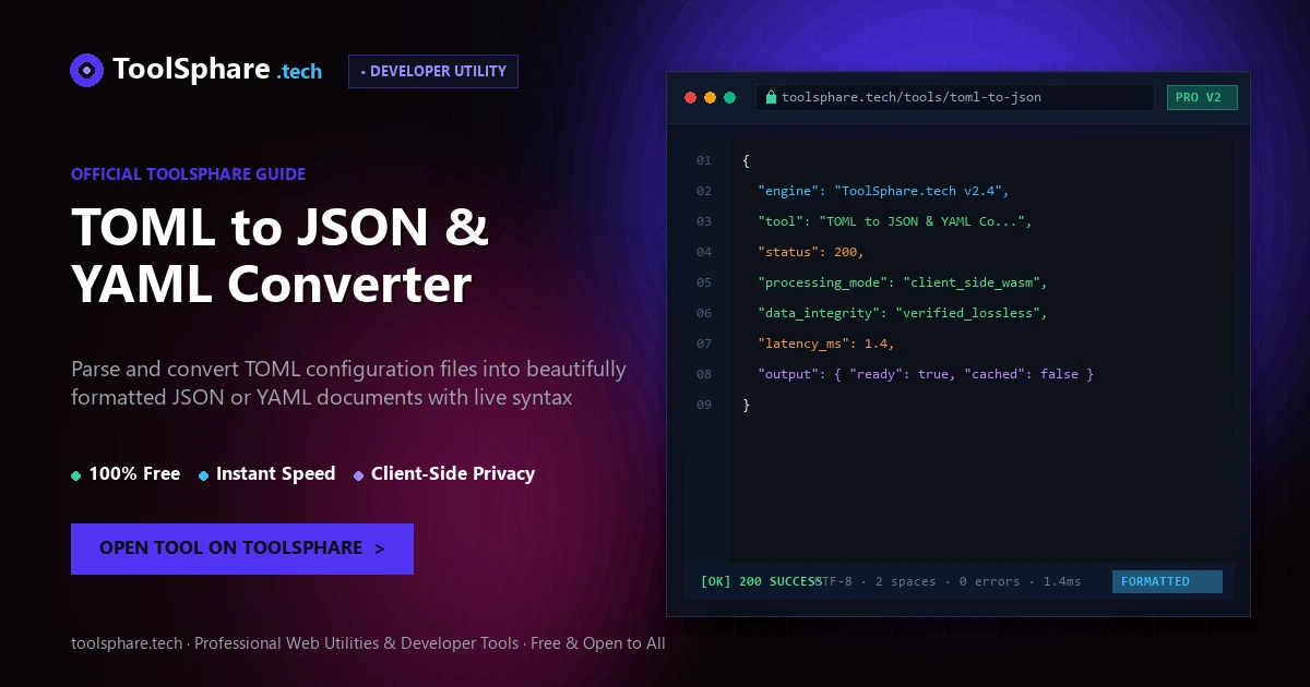 TOML to JSON & YAML Converter: free online guide