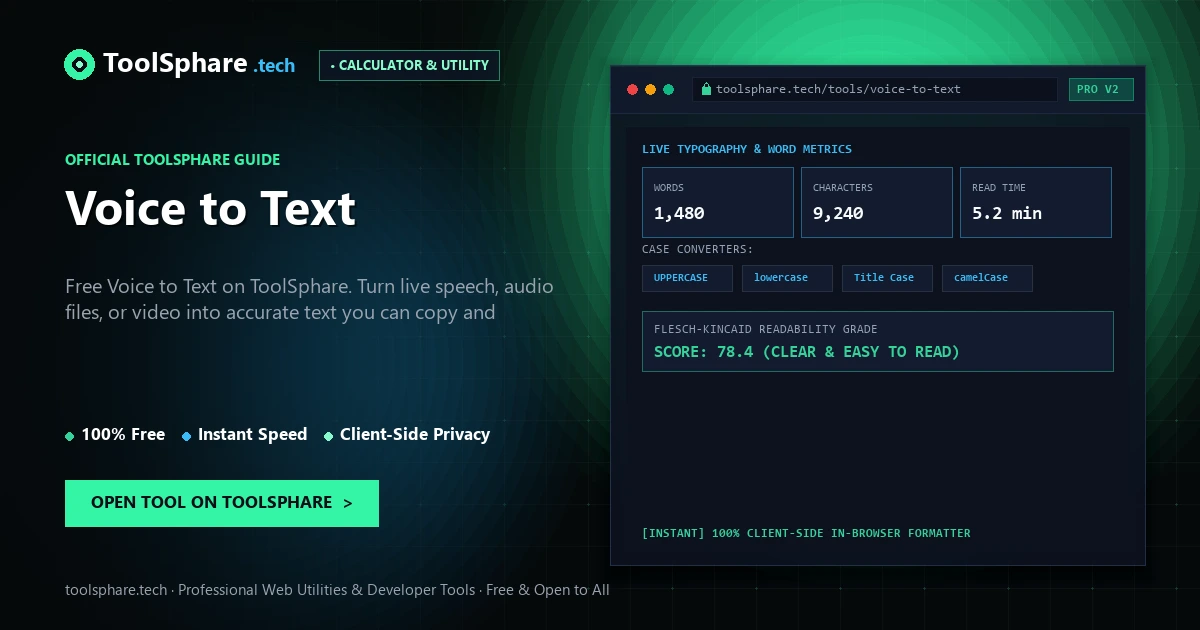 Voice to Text: free online guide - ToolSphare Guide