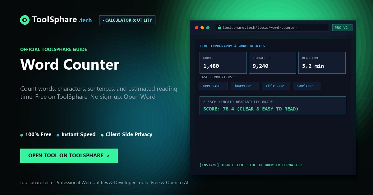 Word Counter: free online guide - ToolSphare Guide