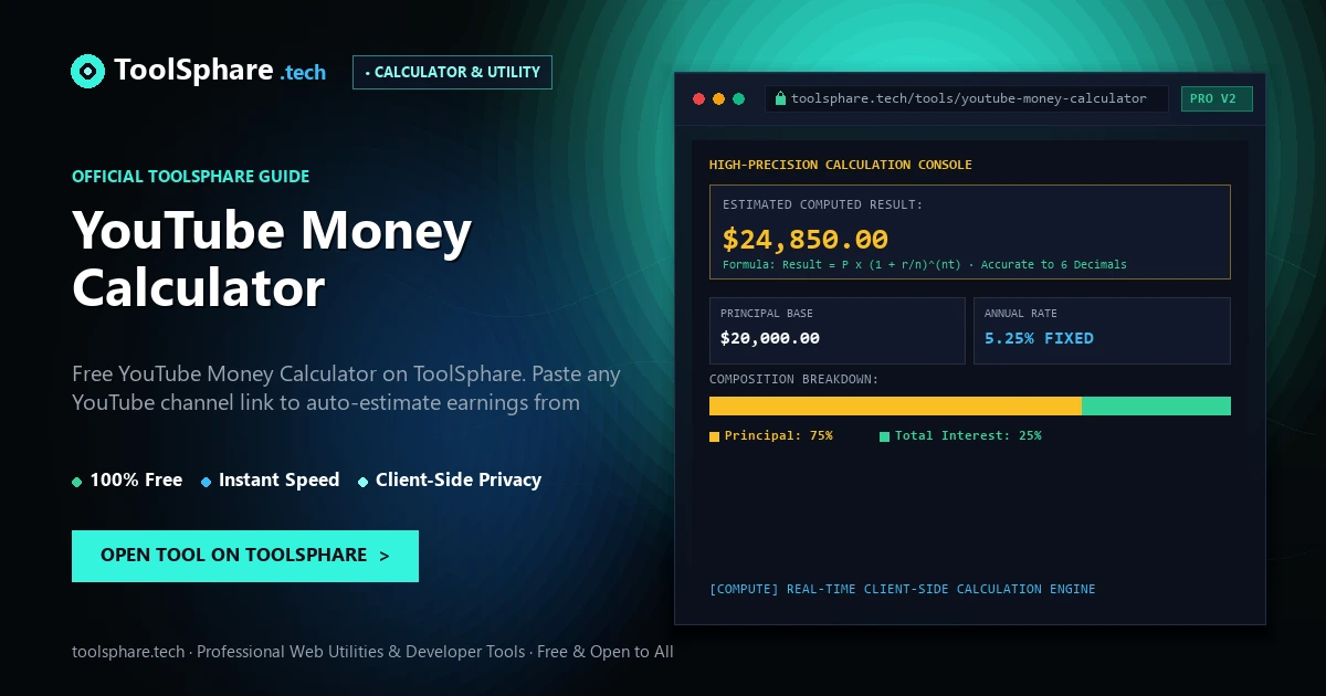 YouTube Money Calculator: free online guide - ToolSphare Guide
