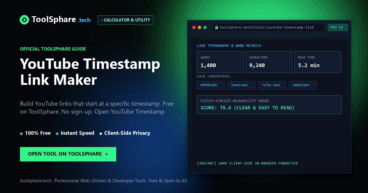 YouTube Timestamp Link Maker: free online guide - ToolSphare Guide
