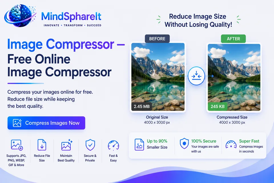 Screenshot of the free Image Compressor tool on ToolSphare