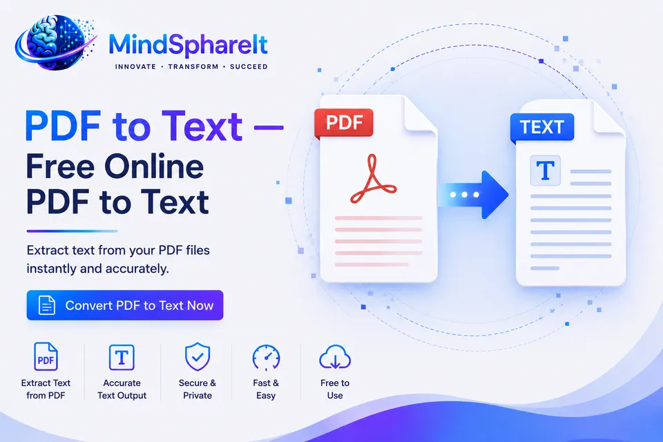 Capture d'écran de l'outil gratuit PDF en texte sur ToolSphare