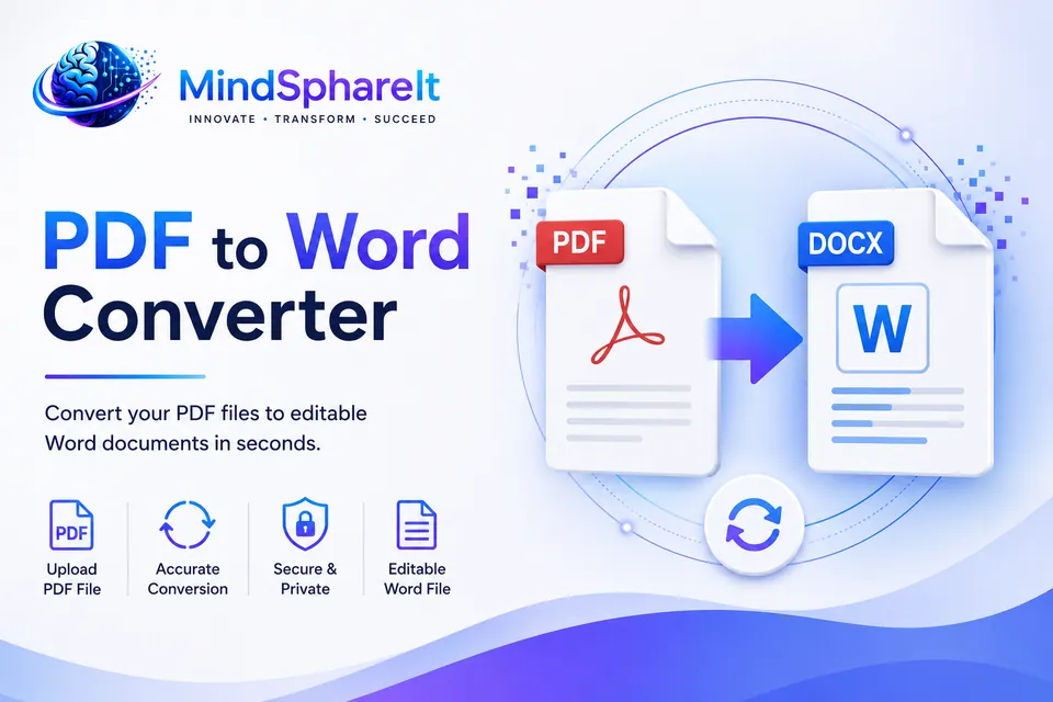 Screenshot of the free PDF to Word tool on ToolSphare