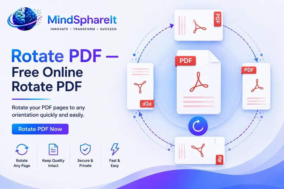 Screenshot of the free Rotate PDF tool on ToolSphare