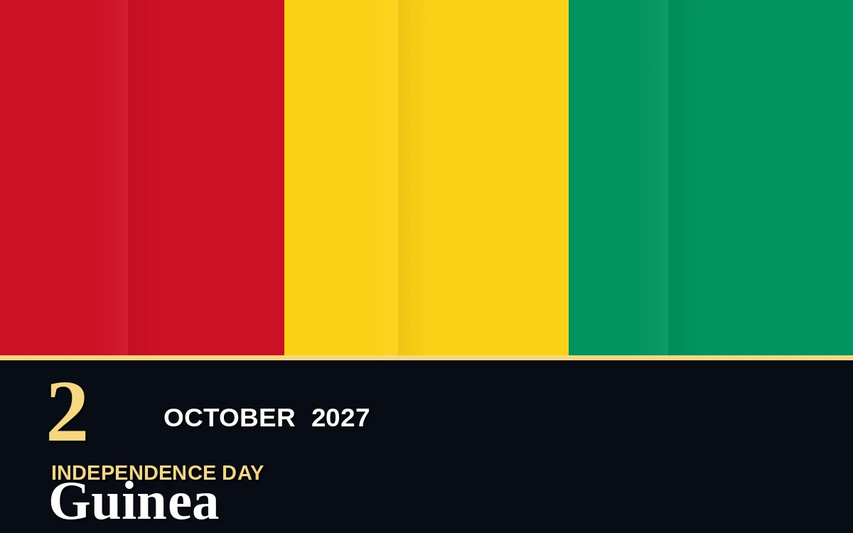 Original Guinea Independence Day poster for Saturday, 2 October 2027 in Conakry