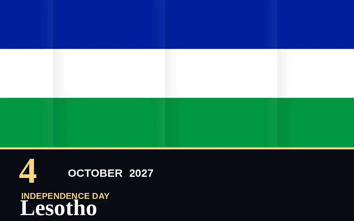 Original Lesotho Independence Day poster for Monday, 4 October 2027 in Maseru