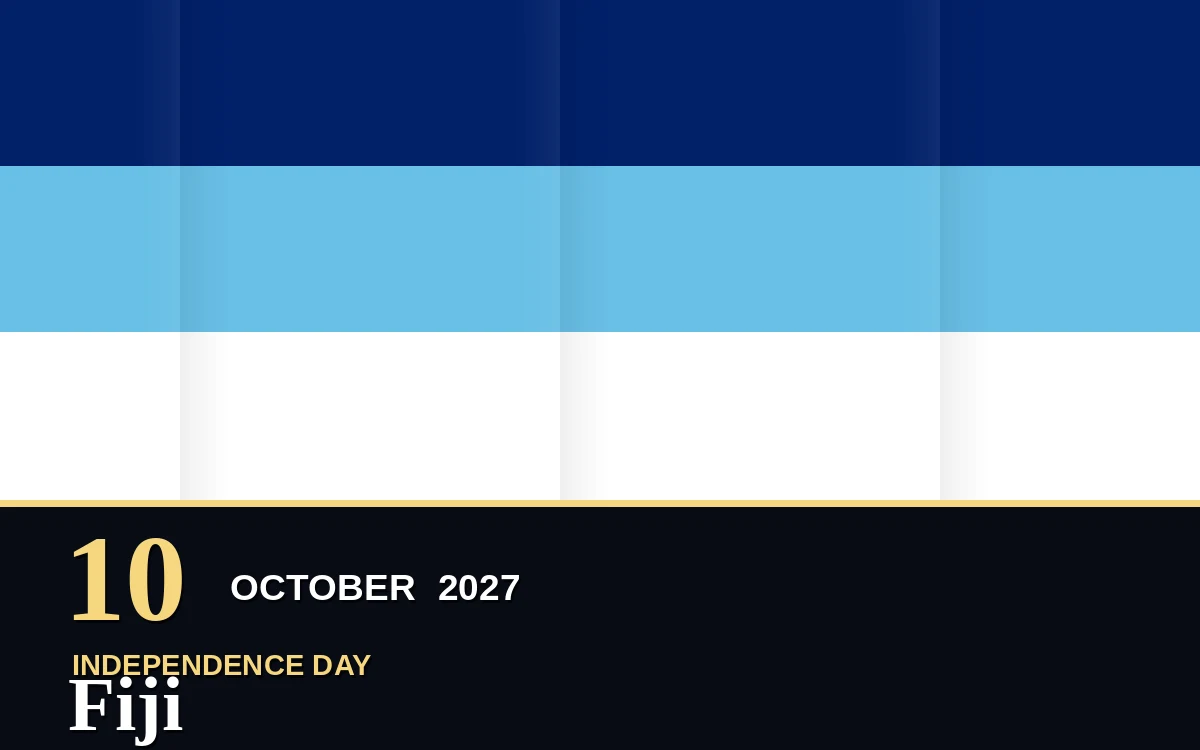 Original Fiji Independence Day poster for Sunday, 10 October 2027 in Suva