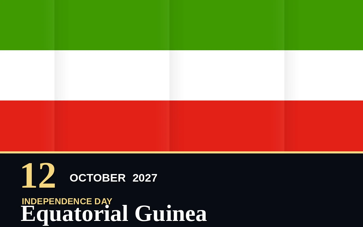 Original Equatorial Guinea Independence Day poster for Tuesday, 12 October 2027 in Malabo