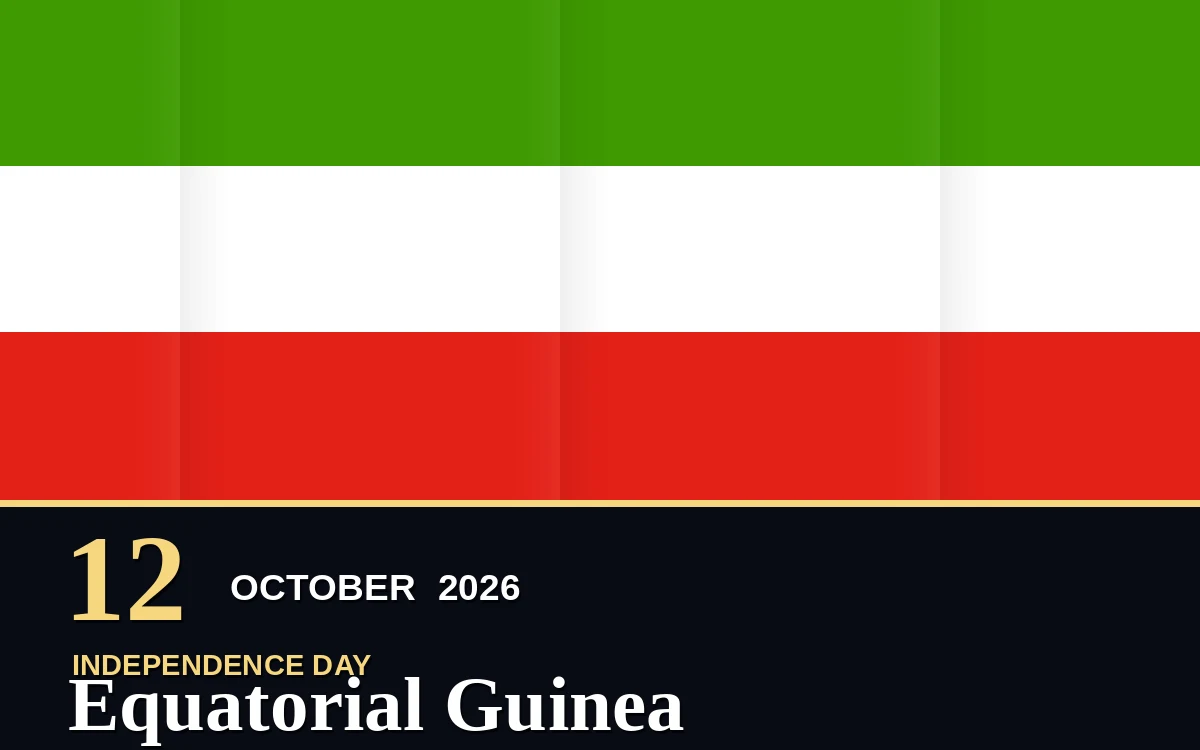 Original Equatorial Guinea Independence Day poster for Monday, 12 October 2026 in Malabo