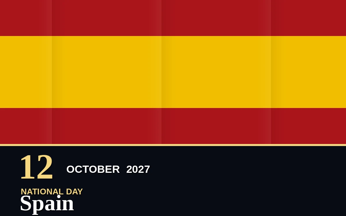 Original Spain National Day poster for Tuesday, 12 October 2027 in Madrid