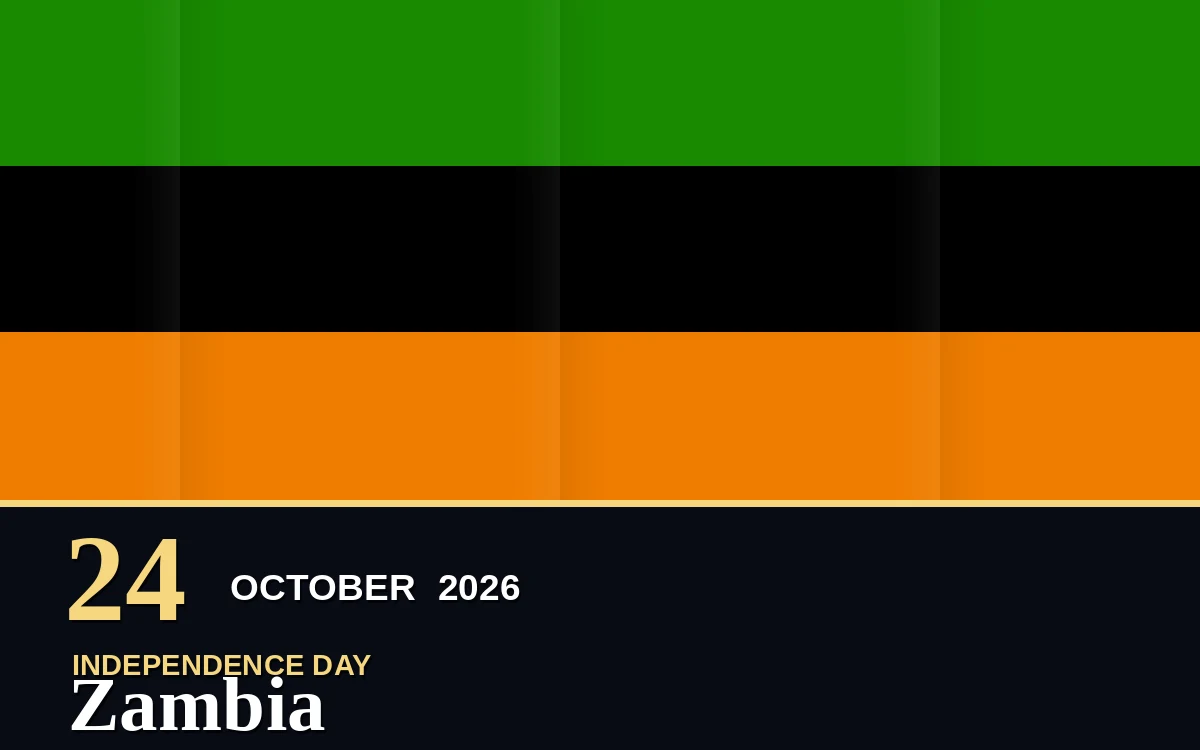 Original Zambia Independence Day poster for Saturday, 24 October 2026 in Lusaka