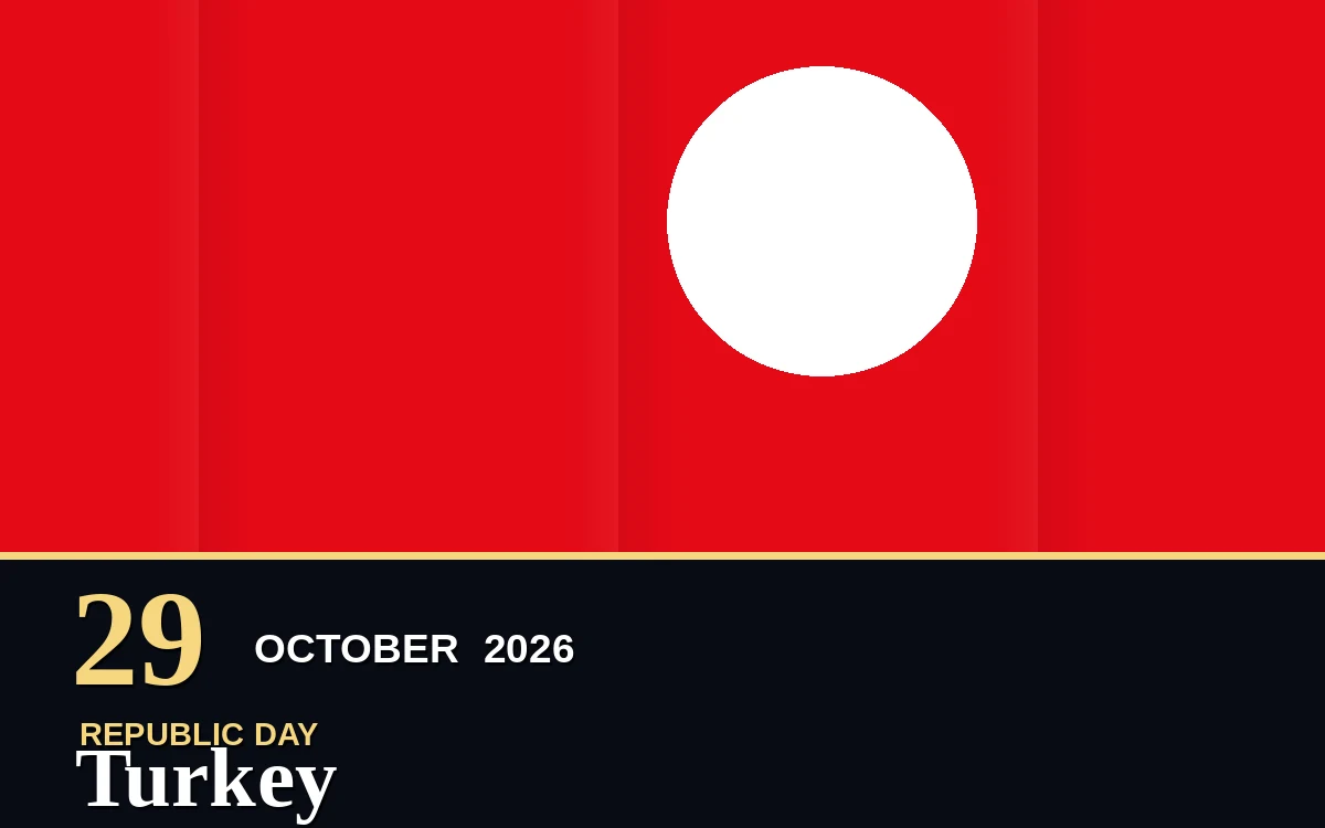Original Turkey Republic Day poster for Thursday, 29 October 2026 in Ankara