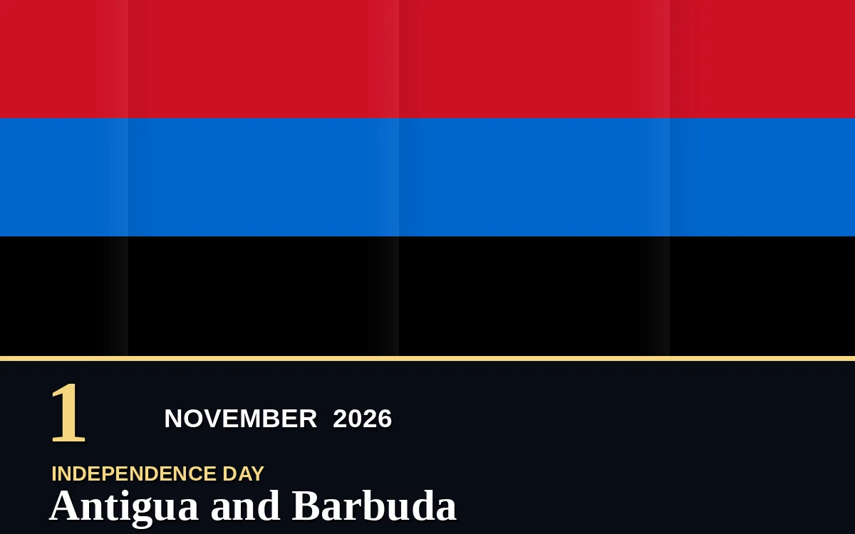 Original Antigua and Barbuda Independence Day poster for Sunday, 1 November 2026 in Saint John's
