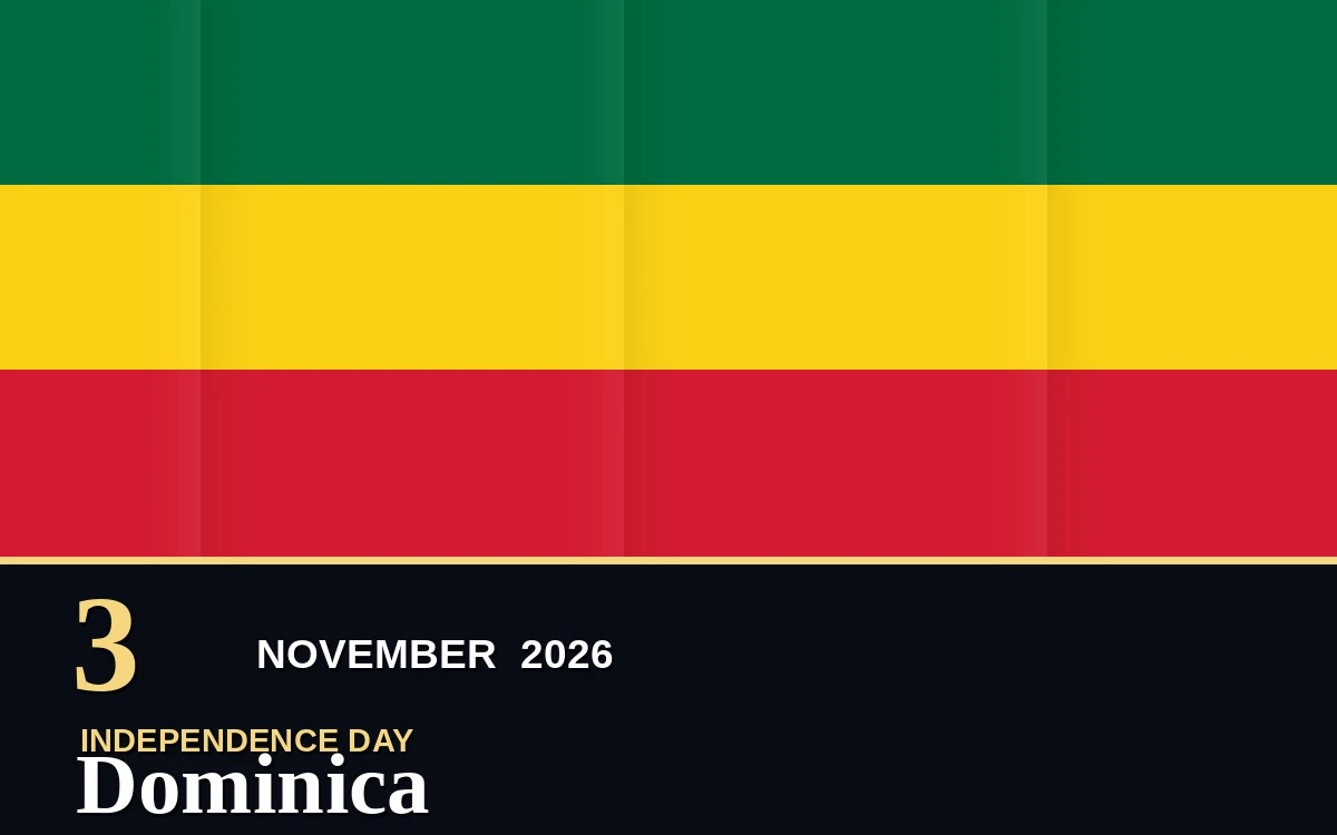 Original Dominica Independence Day poster for Tuesday, 3 November 2026 in Roseau