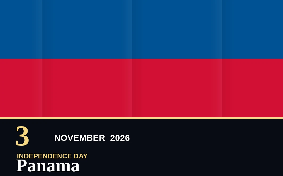 Original Panama Independence Day poster for Tuesday, 3 November 2026 in Panama City