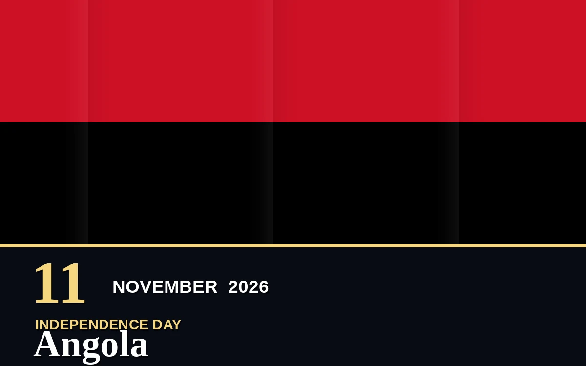 Original Angola Independence Day poster for Wednesday, 11 November 2026 in Luanda