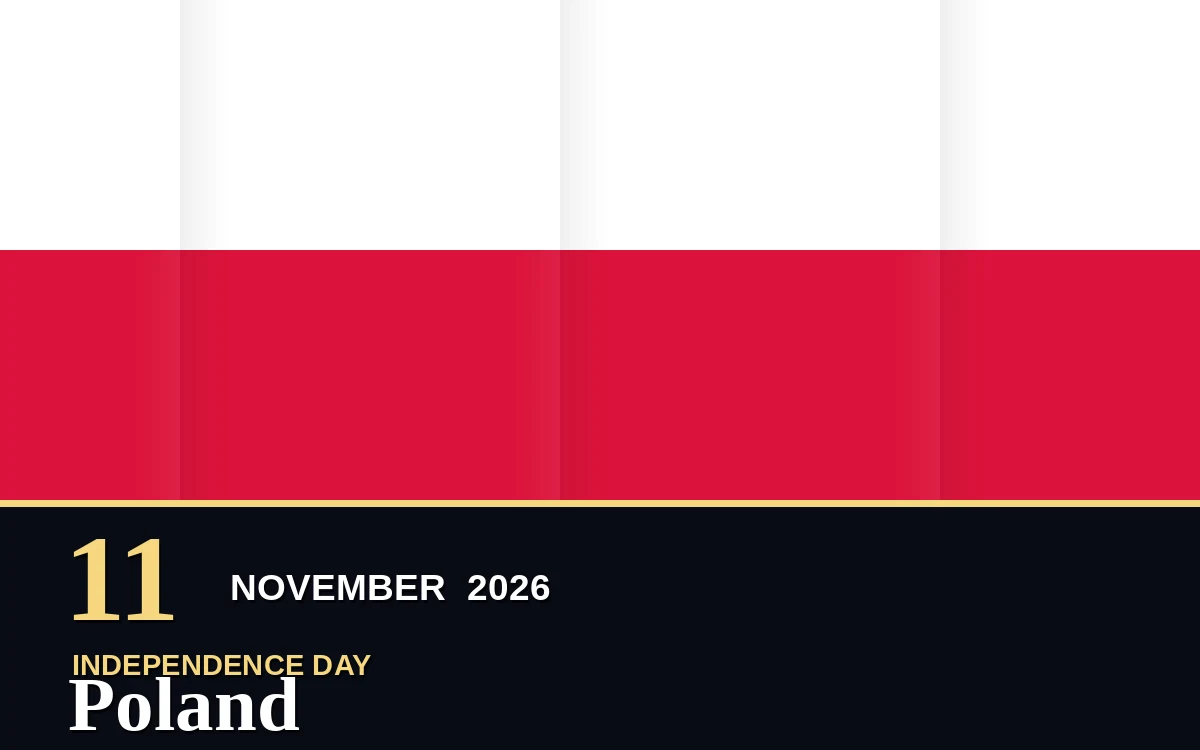 Original Poland Independence Day poster for Wednesday, 11 November 2026 in Warsaw