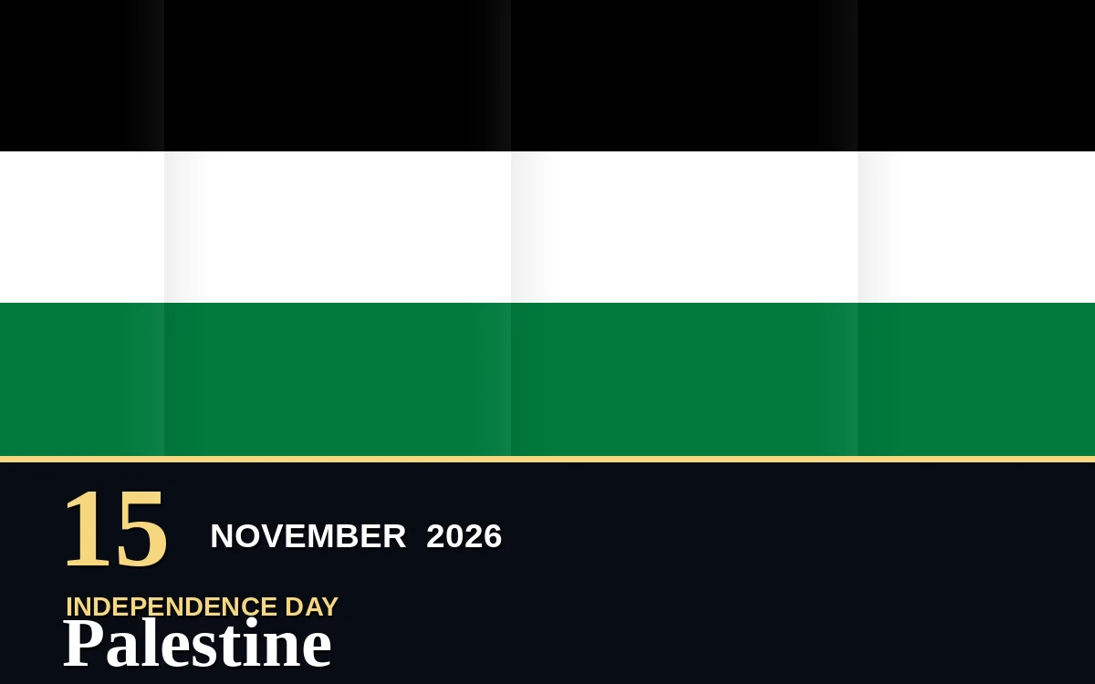 Original Palestine Independence Day poster for Sunday, 15 November 2026 in Ramallah