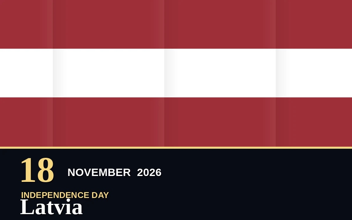 Original Latvia Independence Day poster for Wednesday, 18 November 2026 in Riga