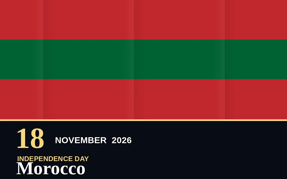 Original Morocco Independence Day poster for Wednesday, 18 November 2026 in Rabat