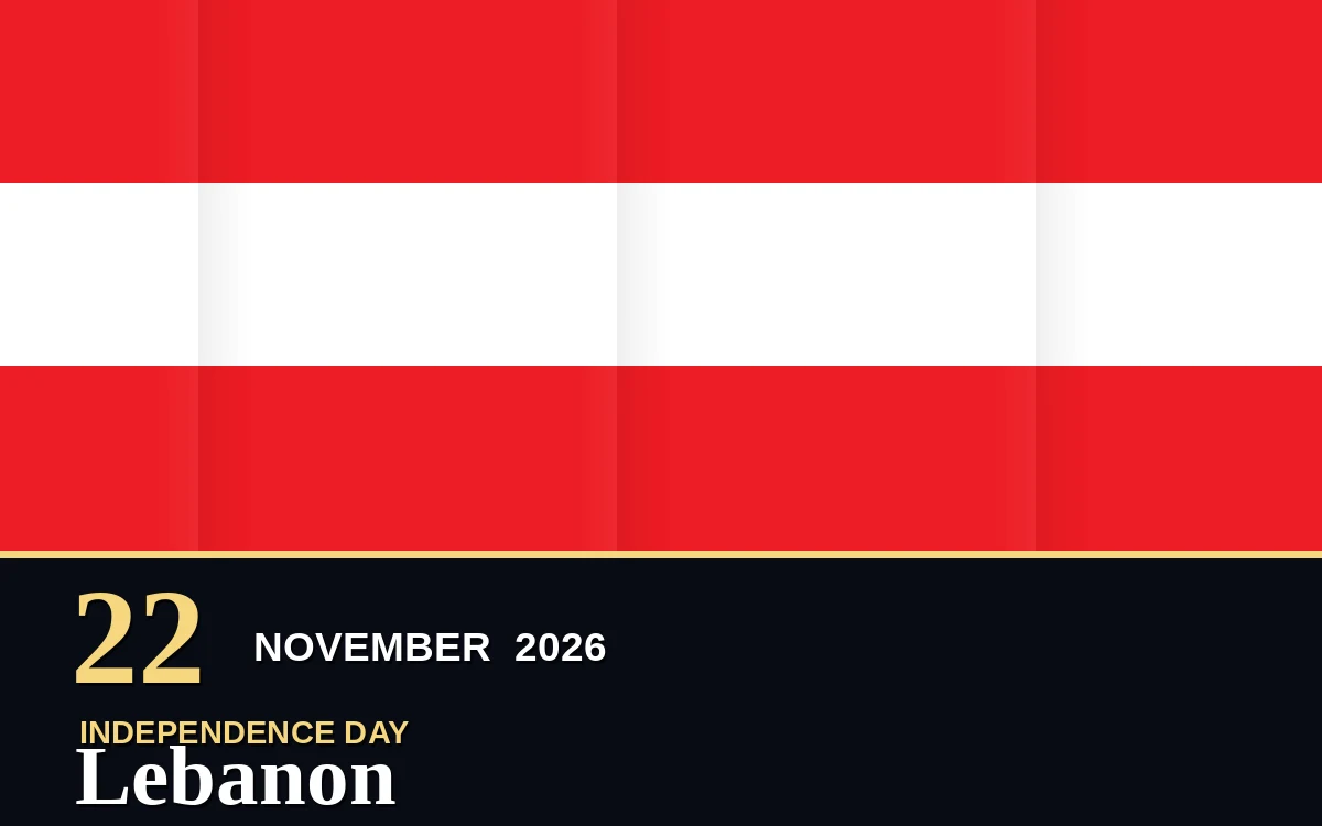 Original Lebanon Independence Day poster for Sunday, 22 November 2026 in Beirut