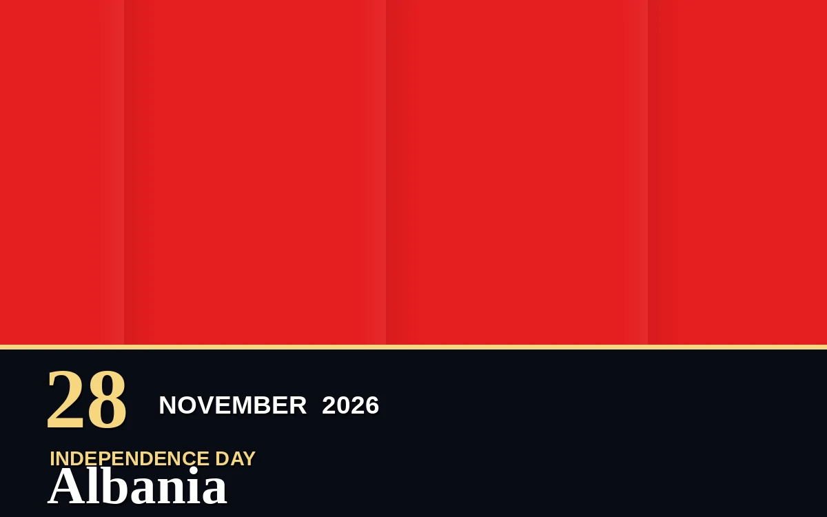 Original Albania Independence Day poster for Saturday, 28 November 2026 in Tirana